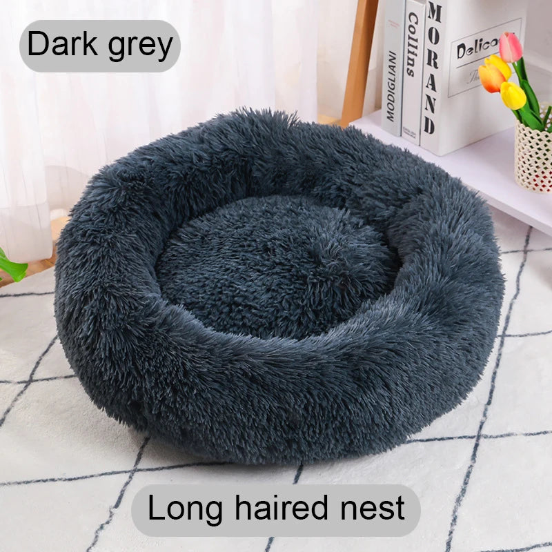 Pet Dog Bed Comfortable Donut Cuddler Round Cat Nest Dog Nest Warm Dog Mat with Soft Plush Material Pet Bed for Dogs and Cats