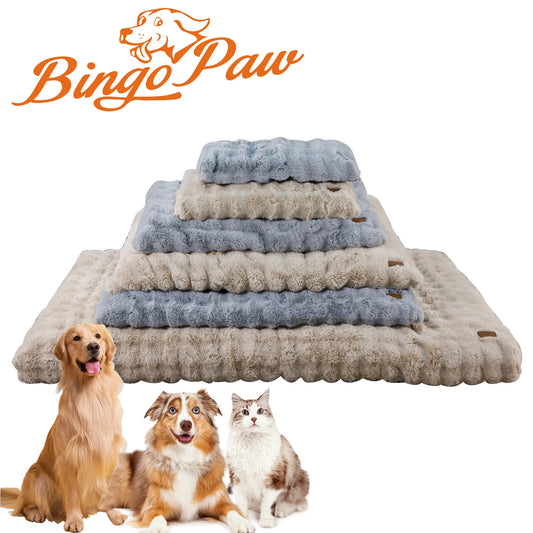 M-4XL Ultra-soft Plush Dog Bed Pet Cat Calming Sleeping Bed Thicker Foam Base Crate Bed Multiple Sizes Option for Dogs