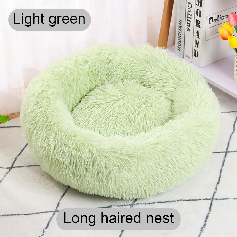 Pet Dog Bed Comfortable Donut Cuddler Round Cat Nest Dog Nest Warm Dog Mat with Soft Plush Material Pet Bed for Dogs and Cats
