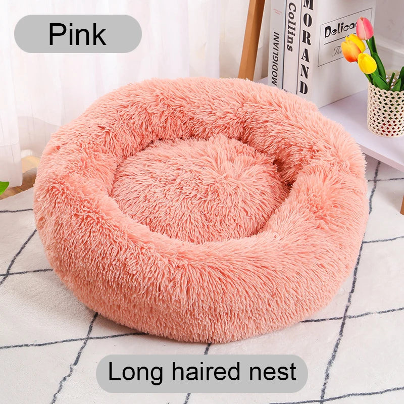 Pet Dog Bed Comfortable Donut Cuddler Round Cat Nest Dog Nest Warm Dog Mat with Soft Plush Material Pet Bed for Dogs and Cats