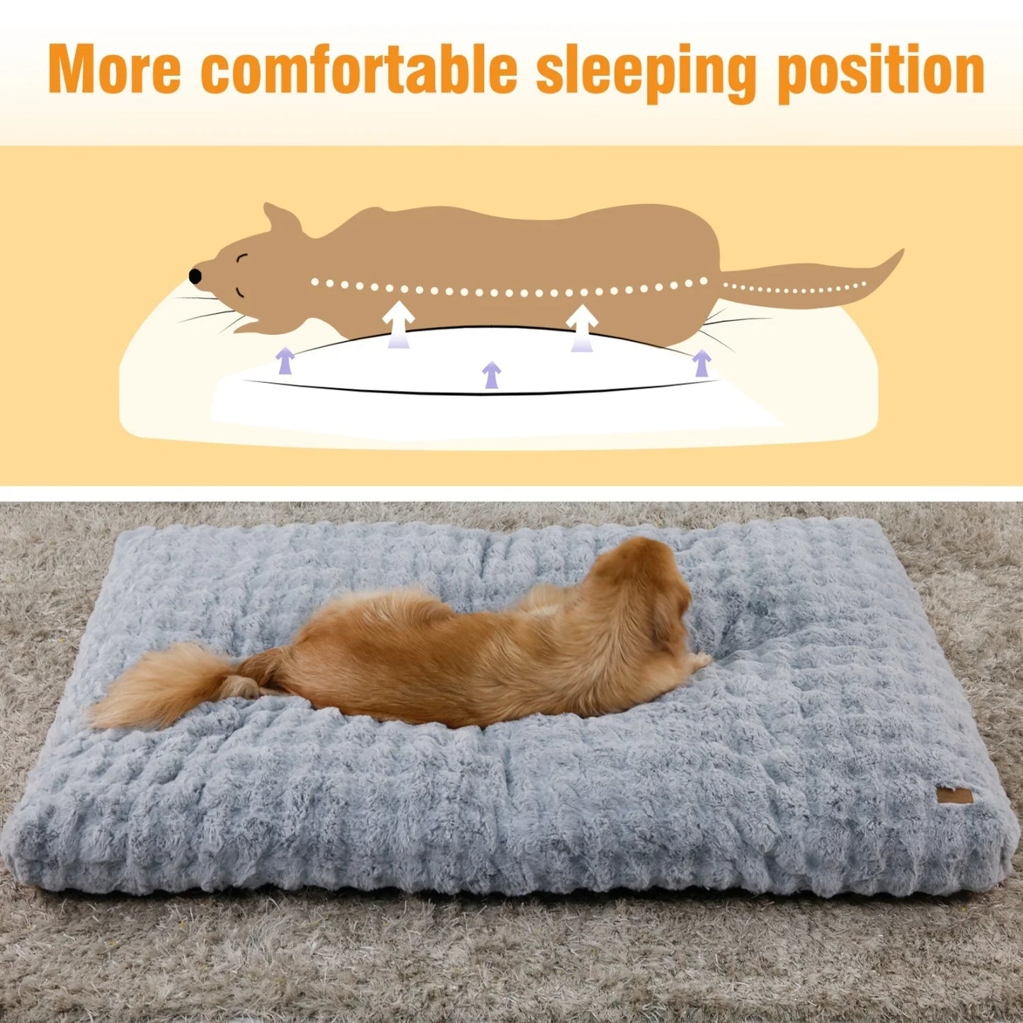M-4XL Ultra-soft Plush Dog Bed Pet Cat Calming Sleeping Bed Thicker Foam Base Crate Bed Multiple Sizes Option for Dogs
