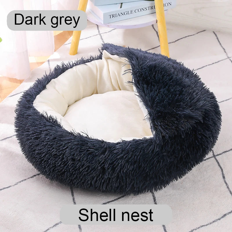Pet Dog Bed Comfortable Donut Cuddler Round Cat Nest Dog Nest Warm Dog Mat with Soft Plush Material Pet Bed for Dogs and Cats