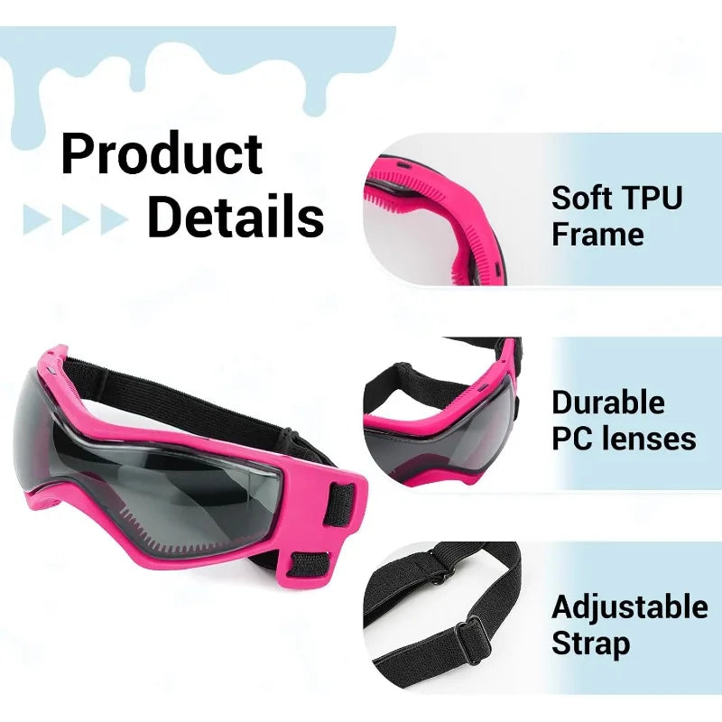 LETVIA S/M Dog Helmet with Dog Goggles Anti-UV Doggy Sunglasses Pet Motorcycle Helmet Hat with Ear Holes Outdoor Driving Walking