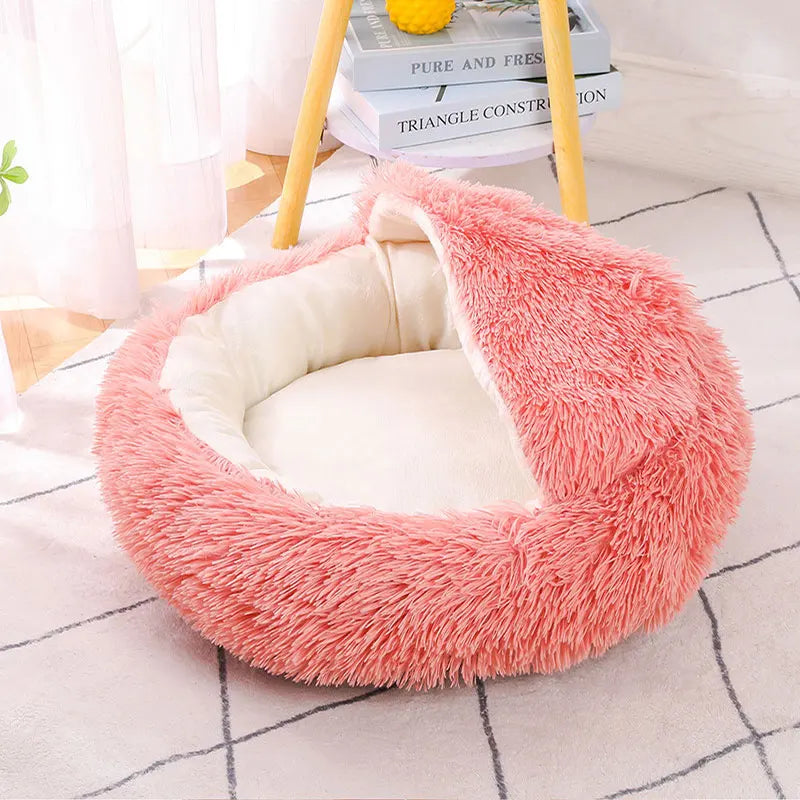 Pet Dog Bed Comfortable Donut Cuddler Round Cat Nest Dog Nest Warm Dog Mat with Soft Plush Material Pet Bed for Dogs and Cats