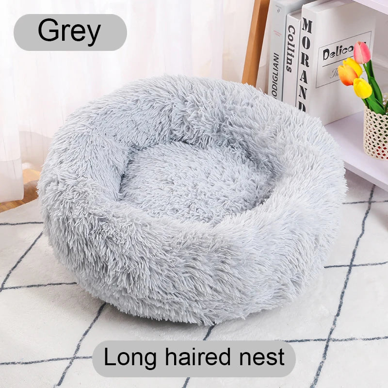 Pet Dog Bed Comfortable Donut Cuddler Round Cat Nest Dog Nest Warm Dog Mat with Soft Plush Material Pet Bed for Dogs and Cats