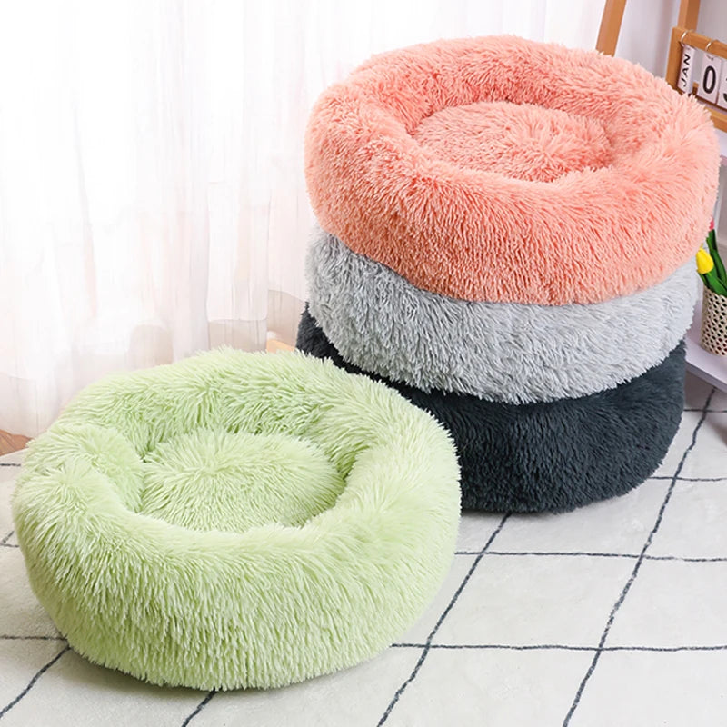 Pet Dog Bed Comfortable Donut Cuddler Round Cat Nest Dog Nest Warm Dog Mat with Soft Plush Material Pet Bed for Dogs and Cats